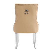 Imperial Velvet Button Back Dining Chair In Champagne