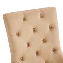 Imperial Velvet Button Back Dining Chair In Champagne