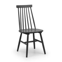 Abeje Wooden Dining Chair With Spindle Back In Black