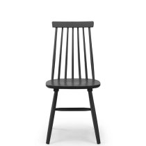 Abeje Wooden Dining Chair With Spindle Back In Black