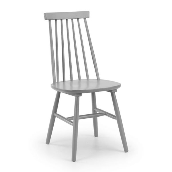 Abeje Wooden Dining Chair With Spindle Back In Grey