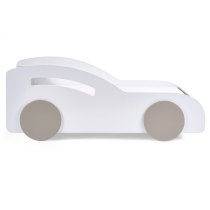 Abana Wooden Children Car Bed In White And Taupe