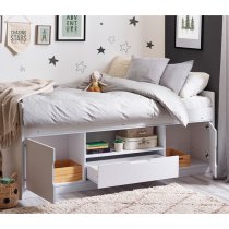 Abana Wooden Low Sleeper Children Bed In White