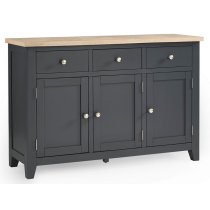 Baqia Wooden Sideboard With 3 Doors 3 Drawers In Dark Grey