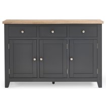 Baqia Wooden Sideboard With 3 Doors 3 Drawers In Dark Grey