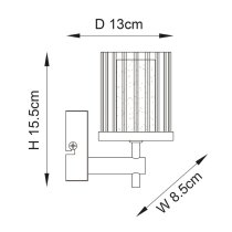 Britton Clear Ribbed Glass Bathroom Wall Light In Chrome