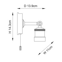 Afton Industrial Bathroom Wall Light In Chrome