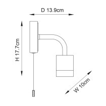 Afton Modern Bathroom Wall Light In Chrome