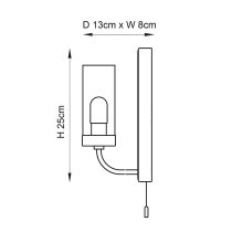 Afton Frosted Glass Shade Bathroom Wall Light In Chrome