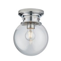 Cheswick Clear Glass Shade Bathroom Flush Light In Chrome