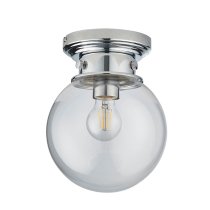 Cheswick Clear Glass Shade Bathroom Flush Light In Chrome