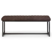 Barras Fabric Dining Bench In Charcoal Grey