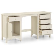 Caelia Wooden Dressing Table With 5 Drawers In Stone White