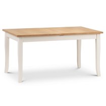 Dagan Wooden Extending Dining Table In Ivory And Oak