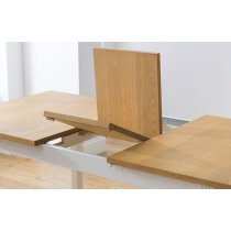 Dagan Wooden Extending Dining Table In Ivory And Oak