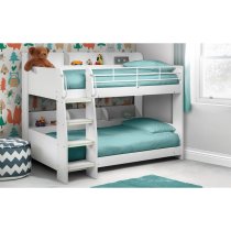 Dallyce Wooden Bunk Bed With Ladder In Matt White