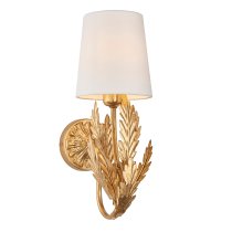 Delphine Ivory Fabric Shade Wall Light In Gold Leaf