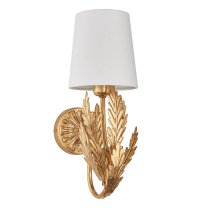 Delphine Ivory Fabric Shade Wall Light In Gold Leaf