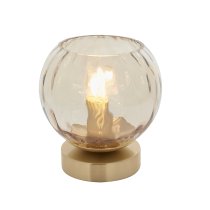 Dimple Champagne Glass Shade Table Lamp In Brass