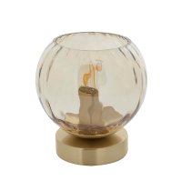 Dimple Champagne Glass Shade Table Lamp In Brass