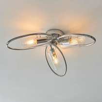 Amari Clear Glass Shade Semi Flush Light In Chrome