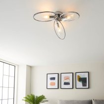 Amari Clear Glass Shade Semi Flush Light In Chrome