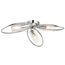 Amari Clear Glass Shade Semi Flush Light In Chrome