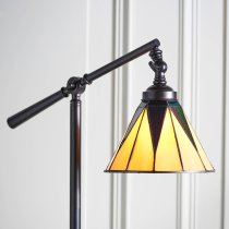 Dark Star Task Tiffany Cream Glass Floor Lamp In Black