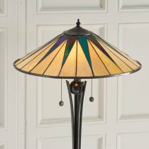 Dark Star Tiffany Cream Glass Floor Lamp In Black