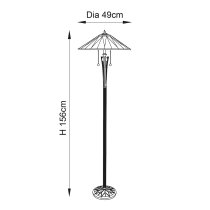 Dark Star Tiffany Cream Glass Floor Lamp In Black