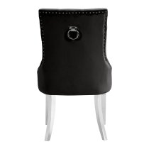 Imperial Black Velvet Button Back Dining Chairs In Pair