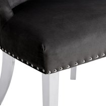 Imperial Black Velvet Button Back Dining Chairs In Pair