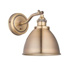 Franklin Rolled Shade Wall Light In Antique Brass