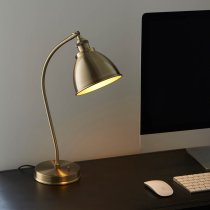 Franklin Rolled Shade Table Lamp In Antique Brass