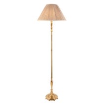 Asquith Beige Fabric Shade Floor Lamp In Brass