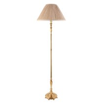 Asquith Beige Fabric Shade Floor Lamp In Brass