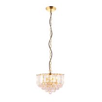 Fargo 3 Lights Crystal Droplets Pendant Light Small In Brass