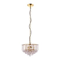 Fargo 3 Lights Crystal Droplets Pendant Light Small In Brass