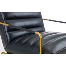 Golden Faux Leather Bedroom Chair In Black