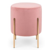 Halle Velvet Stool With Gold Legs In Dusky Pink