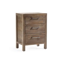 Homer Wooden Bedside Cabinet With 3 Drawers In Brown