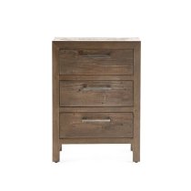 Homer Wooden Bedside Cabinet With 3 Drawers In Brown