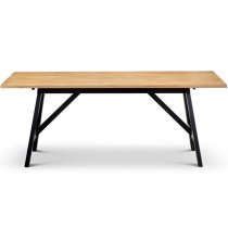 Haile Wooden Dining Table In Black And Oak