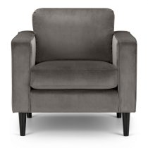 Hachi Velvet 1 Seater Sofa In Grey