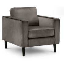 Hachi Velvet 1 Seater Sofa In Grey