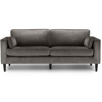 Hachi Velvet 3 Seater Sofa In Grey