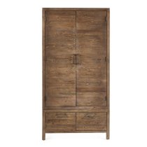 Homer Wooden Wardrobe With 2 Doors 2 Drawers In Brown