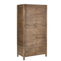 Homer Wooden Wardrobe With 2 Doors 2 Drawers In Brown