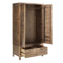 Homer Wooden Wardrobe With 2 Doors 2 Drawers In Brown