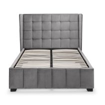 Gutersloh Velvet Double Bed With In Light Grey